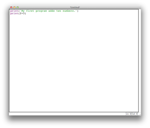 first program source screenshot